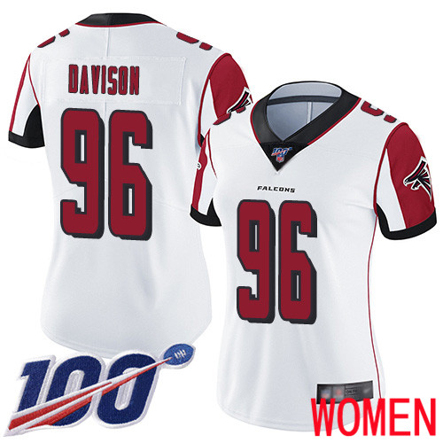 Atlanta Falcons Limited White Women Tyeler Davison Road Jersey NFL Football #96 100th Season Vapor Untouchable->women nfl jersey->Women Jersey